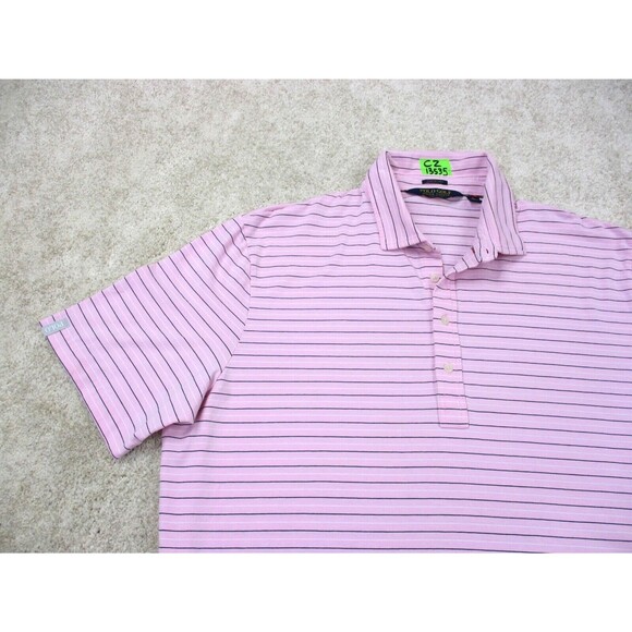 Ralph Lauren Polo Shirt Adult Extra Large XL Pink Stretch Lisle Golf Golfer Mens - Picture 3 of 10